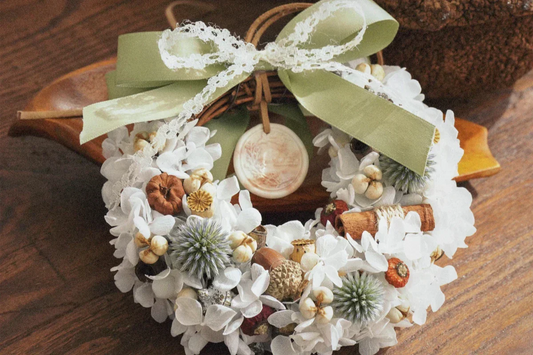 Preserved flower wreath car decoration