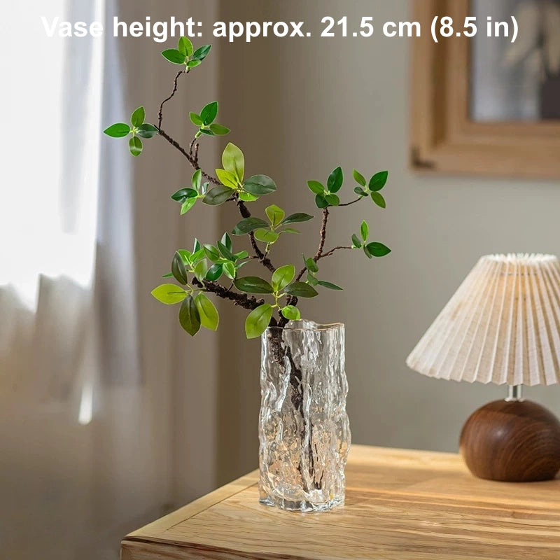 artificial begonia arrangement textured glass vase table decor styling