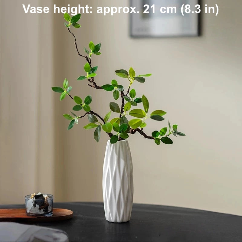 artificial begonia plant white ceramic vase minimalist home decor