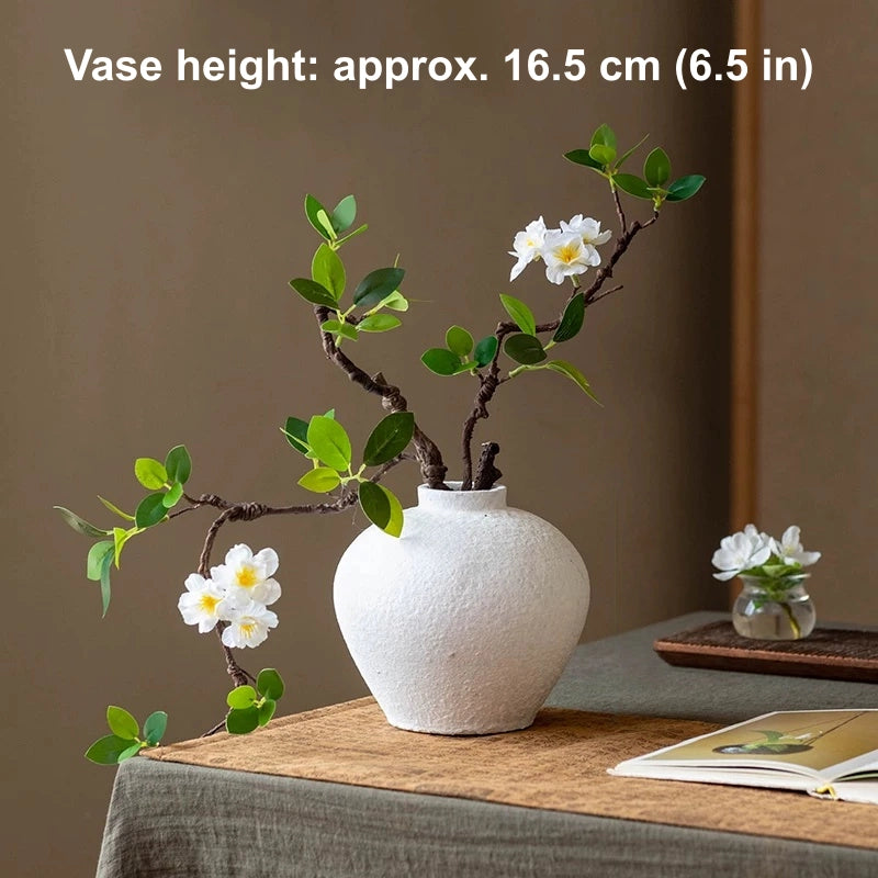 artificial begonia plant soft matte ceramic vase home decor accent