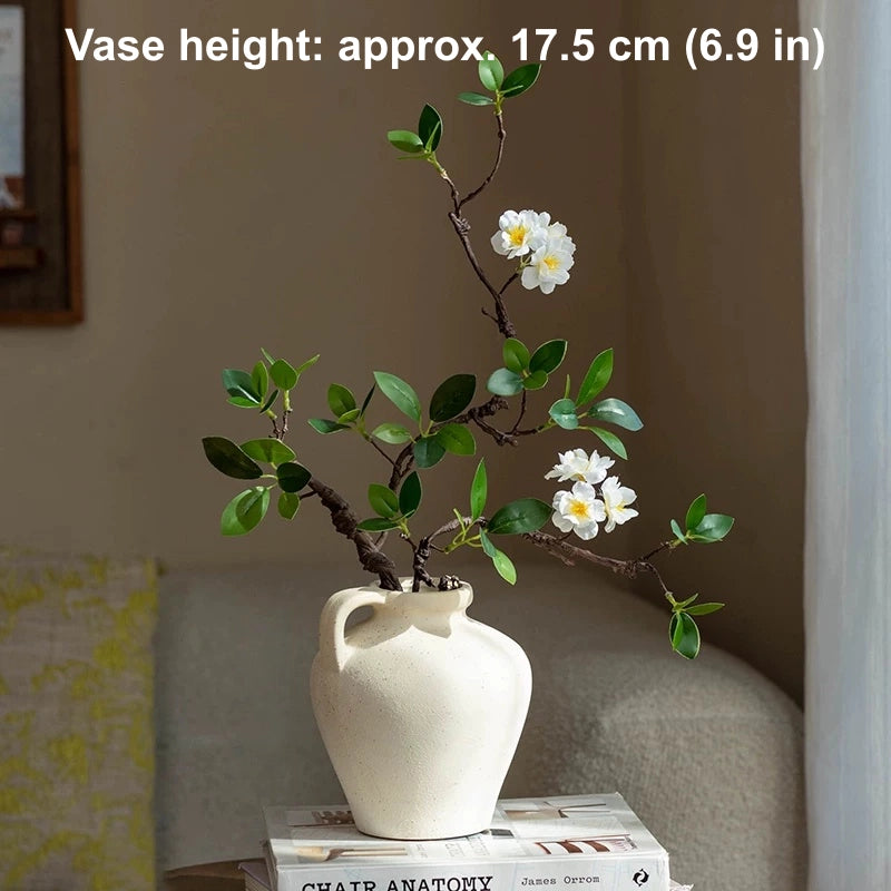 artificial begonia plant minimal ceramic vase cozy interior styling