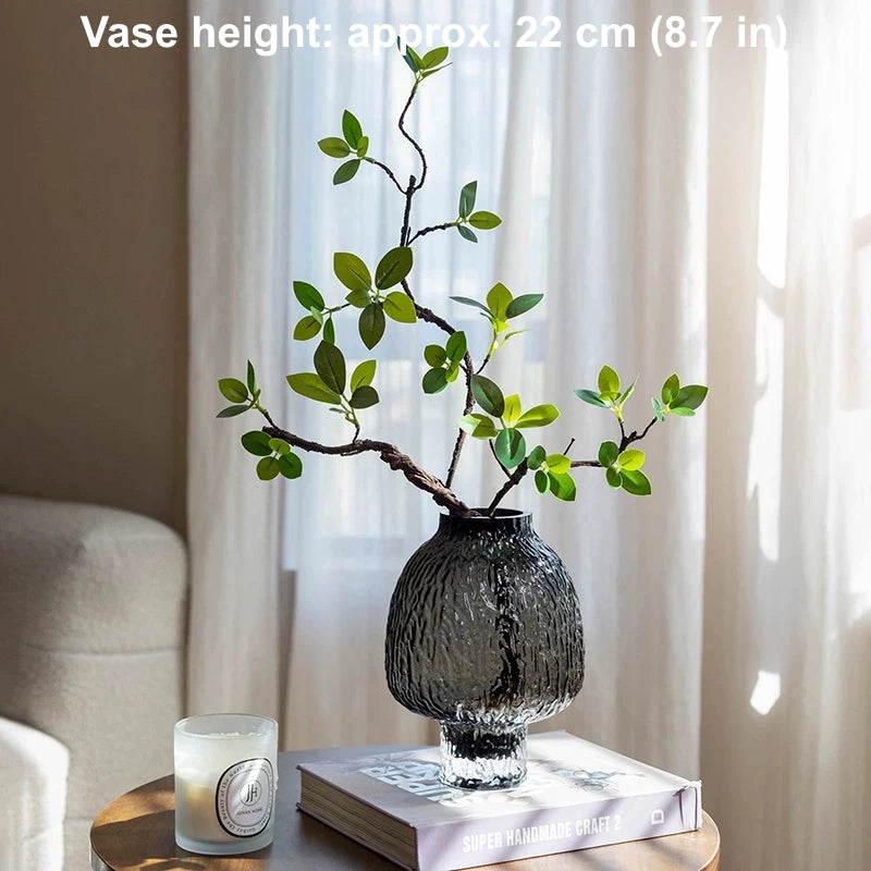 artificial begonia flowers dark glass vase modern home decor