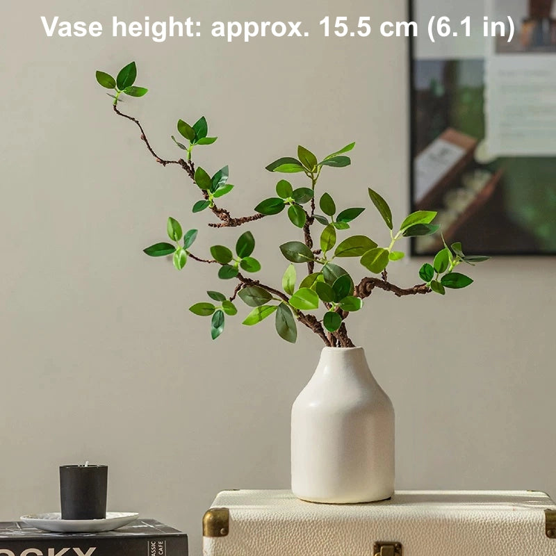 artificial begonia arrangement slim ceramic vase minimalist styling