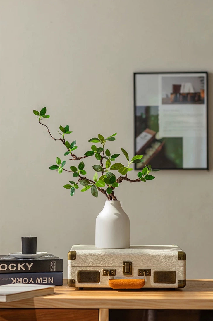 artificial begonia arrangement shelf decor minimalist interior styling
