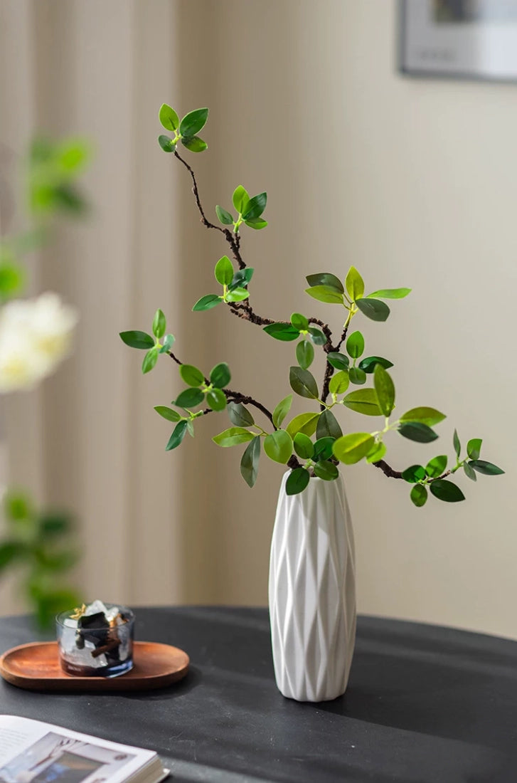 artificial begonia flowers tall ceramic vase modern home interior