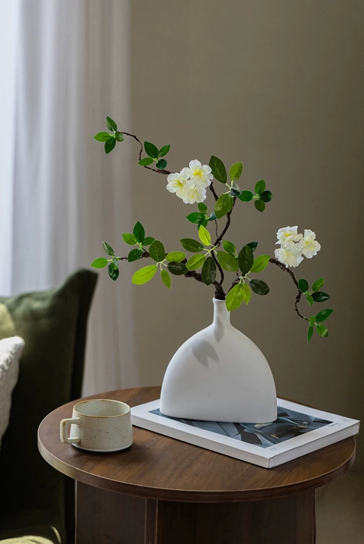 artificial begonia plant curved ceramic vase decorative home styling