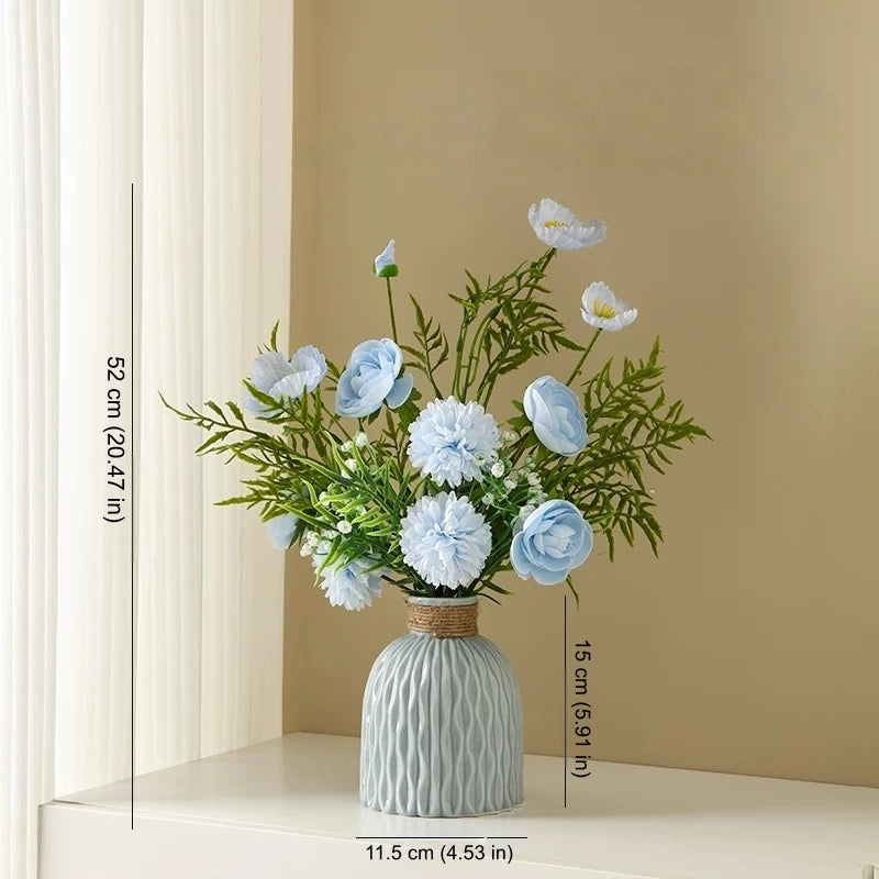 Artificial Flower Bouquet with Ceramic Vase Decor - EterniFlora