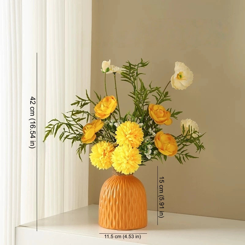 Artificial Flower Bouquet with Ceramic Vase Decor - EterniFlora