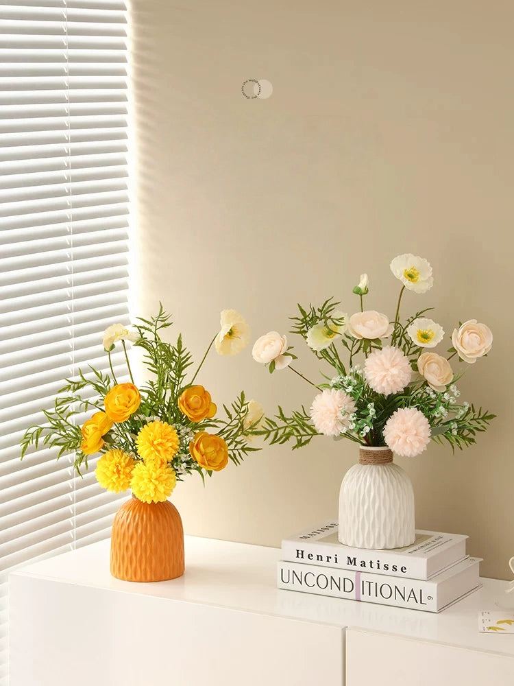 Artificial Flower Bouquet with Ceramic Vase Decor - EterniFlora