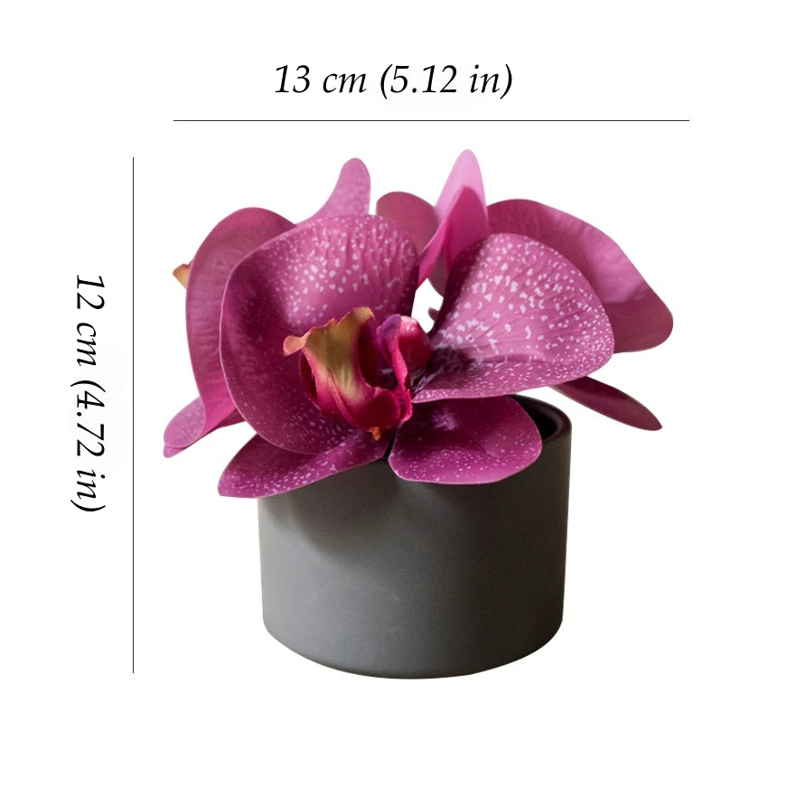 mini artificial orchid in pot purple orchid modern home decor