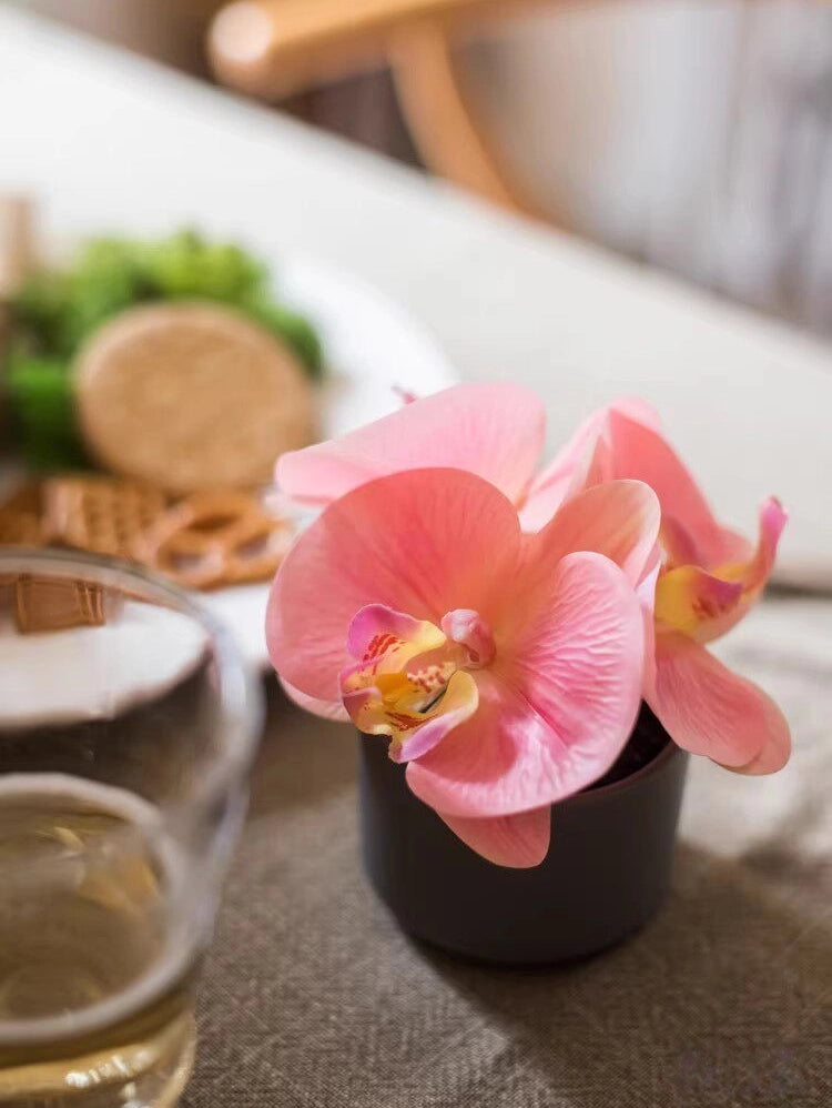 mini artificial orchid peach orchid table setting decor