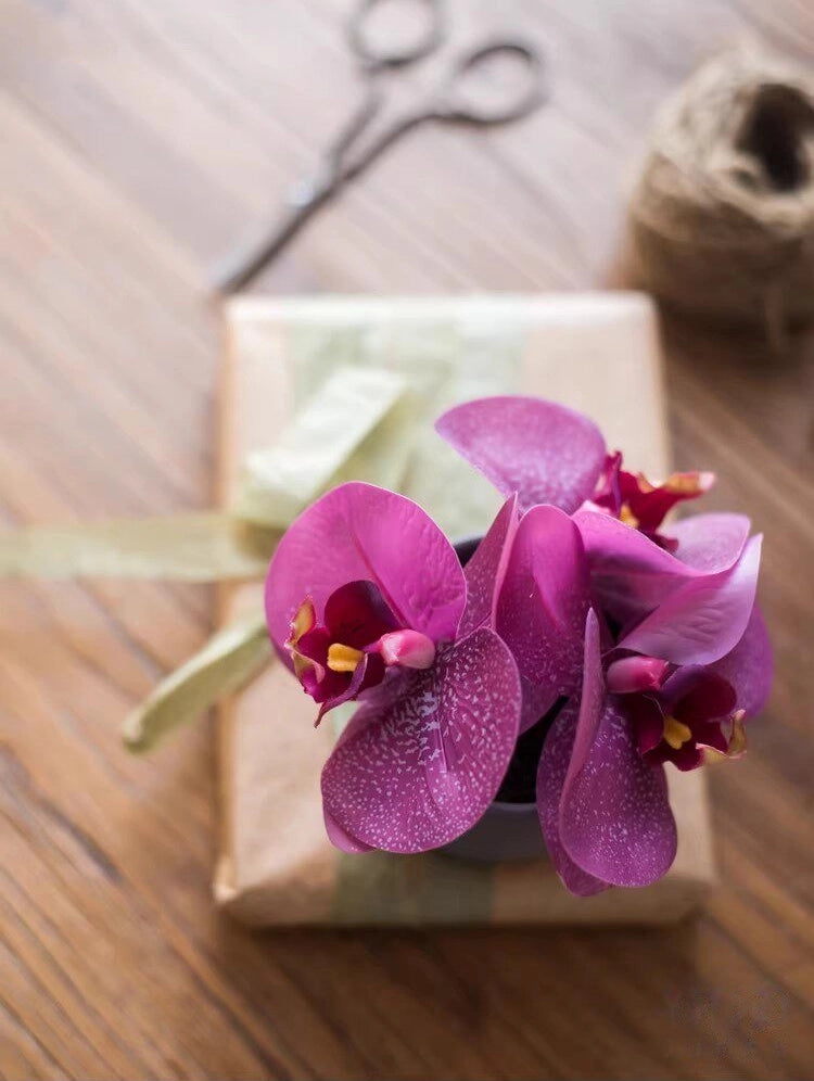 mini artificial orchid purple orchid tabletop decor aesthetic styling
