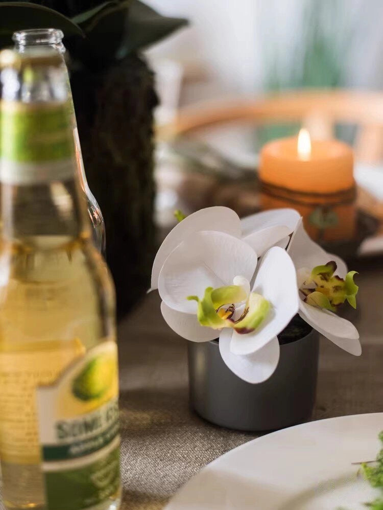 mini artificial orchid white orchid kitchen decor styling