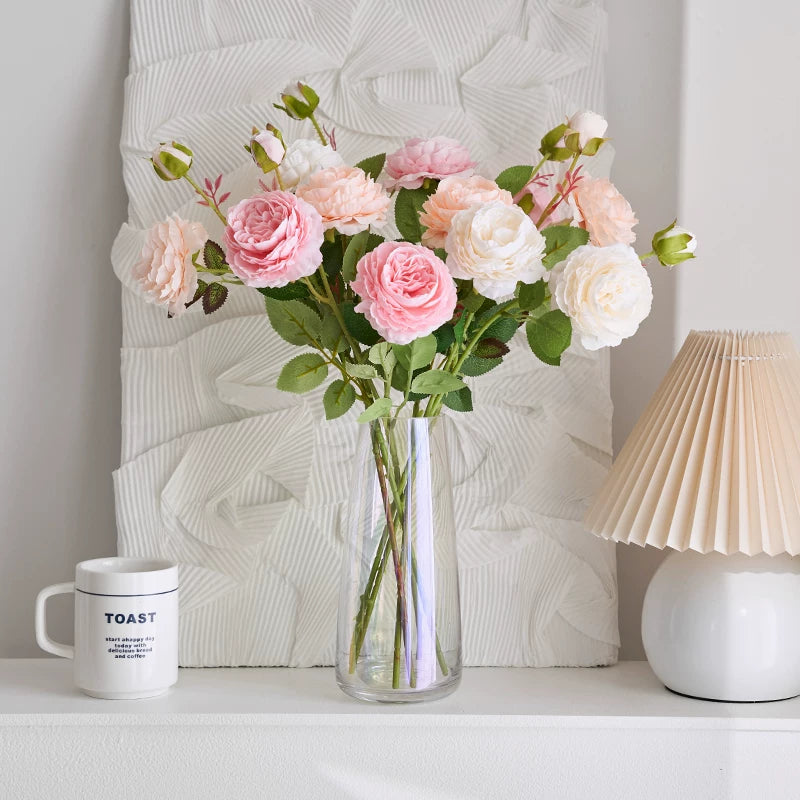 artificial rose bouquet blush roses home interior decoration