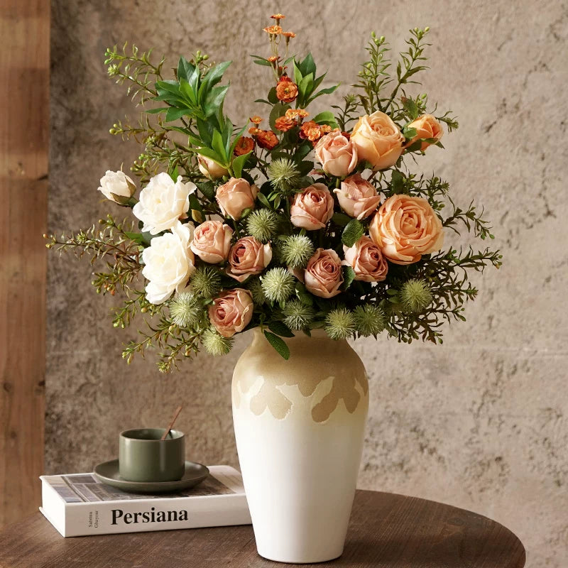 Premium Artificial Rose Bouquet – Realistic Fabric Flowers