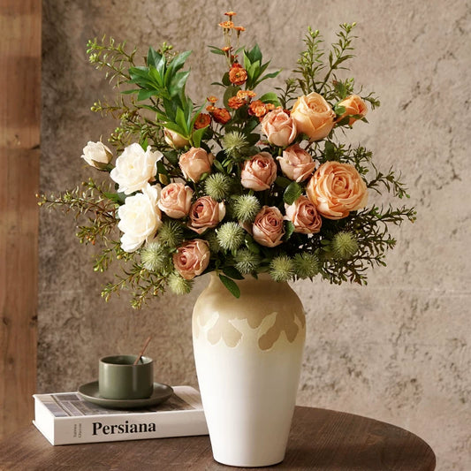 Premium Artificial Rose Bouquet – Realistic Fabric Flowers