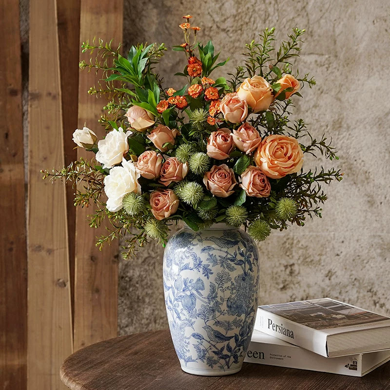 Premium Artificial Rose Bouquet – Realistic Fabric Flowers