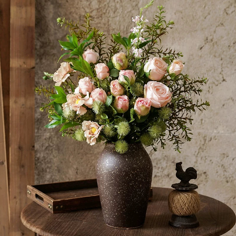 Premium Artificial Rose Bouquet – Realistic Fabric Flowers