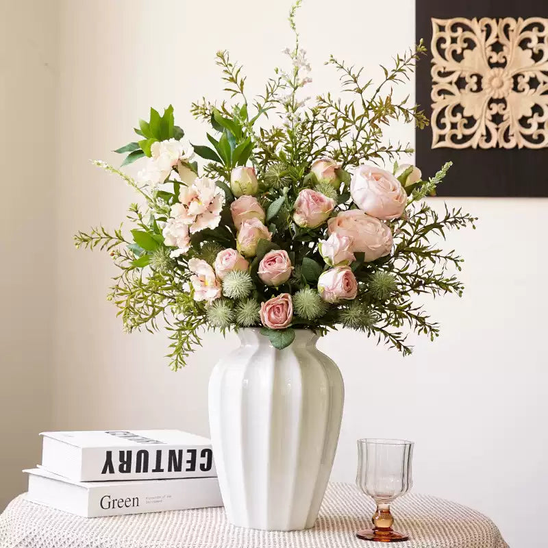 Premium Artificial Rose Bouquet – Realistic Fabric Flowers