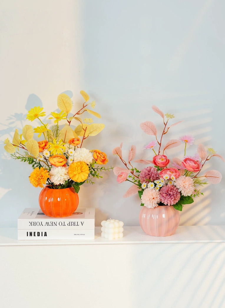 Small artificial flower vase arrangements for minimalist home decor