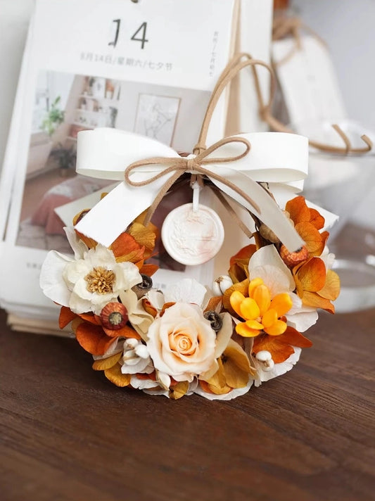 Mini Kranz aus konservierten Blumen mit Duftdiffusor